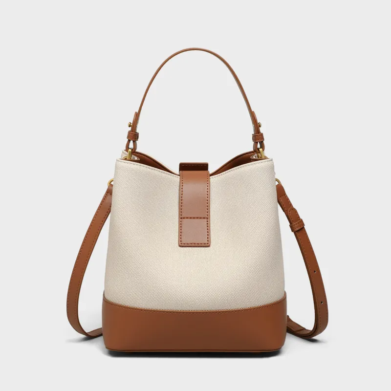 MILLIE'S Synthetic Leather One Shoulder Handbag Regular Women's Brown & White/Black & White-4