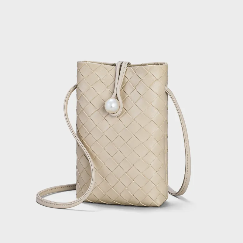 MILLIE'S Cow Leather With Synthetic Leather Underarm Shoulder Bag, Crossbody Bag Trumpets Women's Ecru-3