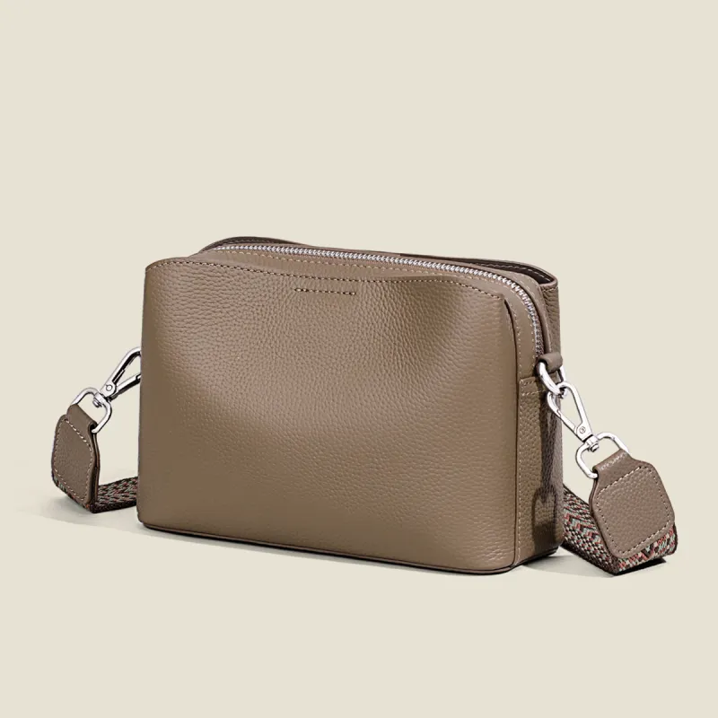 MILLIE'S Cow Leather Shoulder Bag, Crossbody Bag Regular Women's Elephant Gray-5
