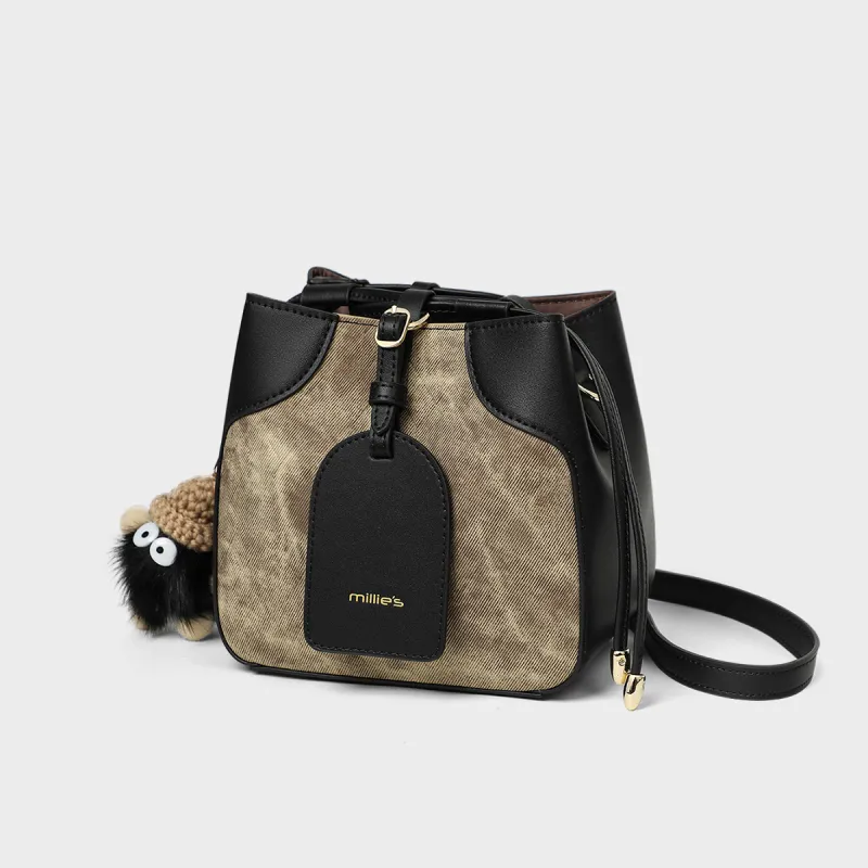 MILLIE'S Cow Leather Crossbody Bag, Shoulder Bag Regular Women's Ink Black-1