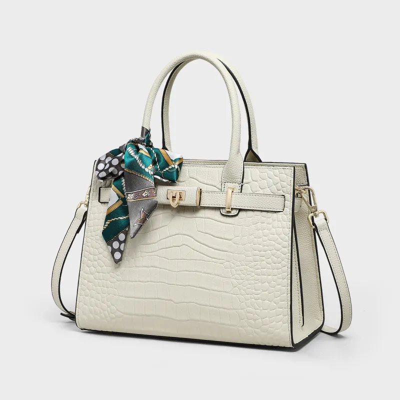 MILLIE'S Cow Leather Shoulder Bag, Crossbody Bag, Handbag Regular Women's White/Blue-2
