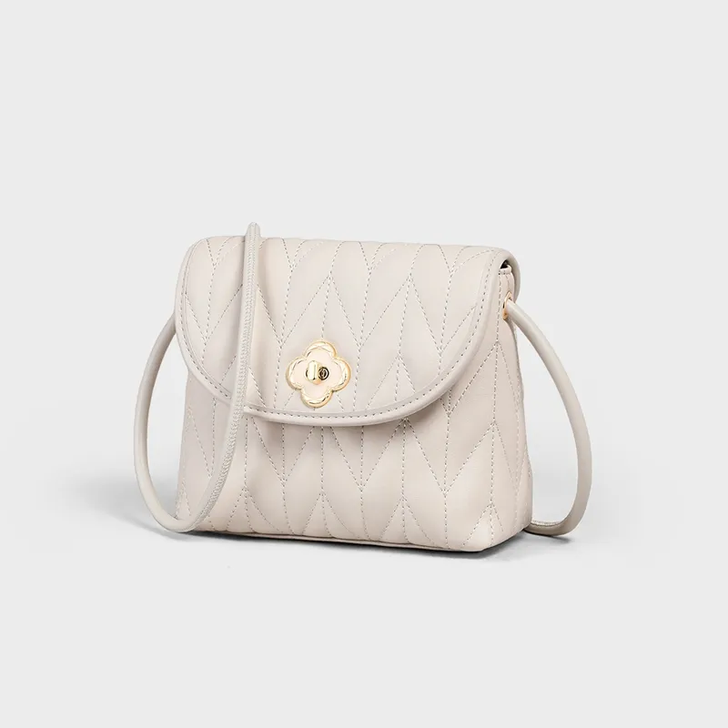 MILLIE'S Cow Leather With Synthetic Leather Underarm Shoulder Bag Regular Women's Ecru-3