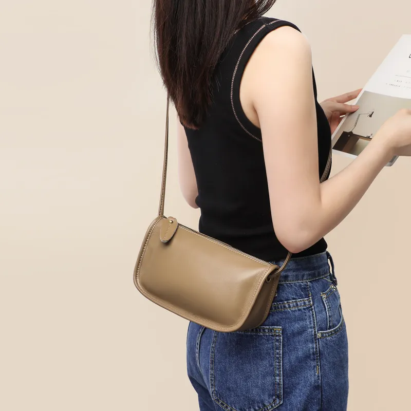 MILLIE'S Cow Leather Shoulder Bag, Crossbody Bag Regular Women's Apricot-1