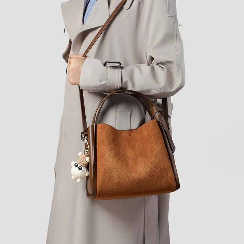 MILLIE'S Fabric, Synthetic Leather Shoulder Bag, Crossbody Bag, Handbag Regular Women's Brown-3
