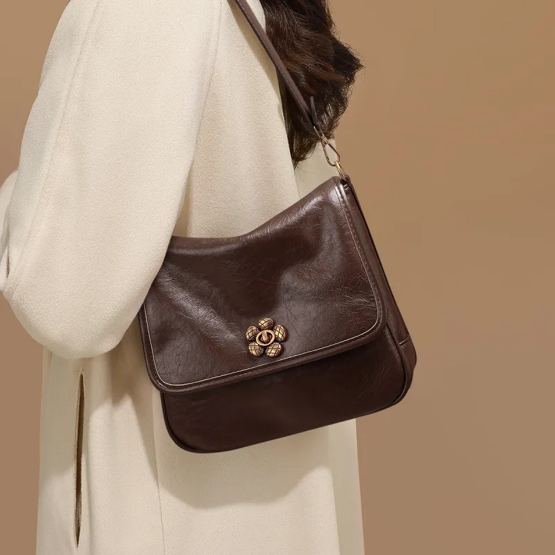 MILLIE'S Synthetic Leather Shoulder Bag, Crossbody Bag, Small Square Bag Regular Women's Coffee-2