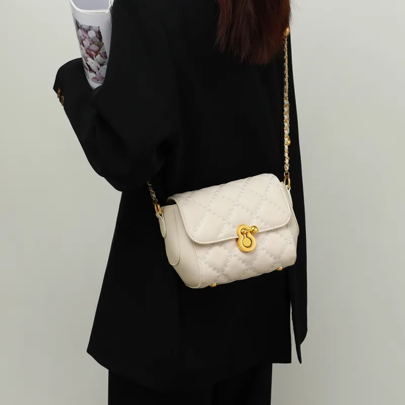 MILLIE'S Cow Leather Shoulder Bag, Crossbody Bag Regular Women's Milkshake White-4