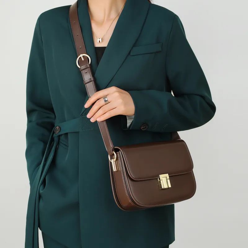 MILLIE'S Cow Leather Underarm Crossbody Bag, Shoulder Bag Regular Women's Chocolate-4