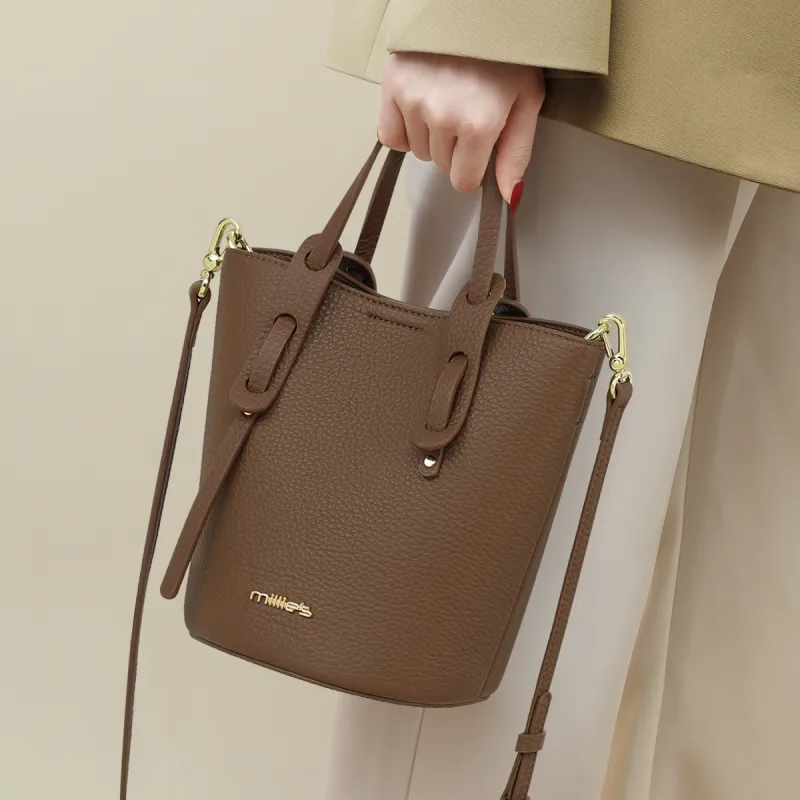 MILLIE'S Composite Material Bucket Bags Shoulder Bag Crossbody Bag Handbag Regular Women's Gray-1