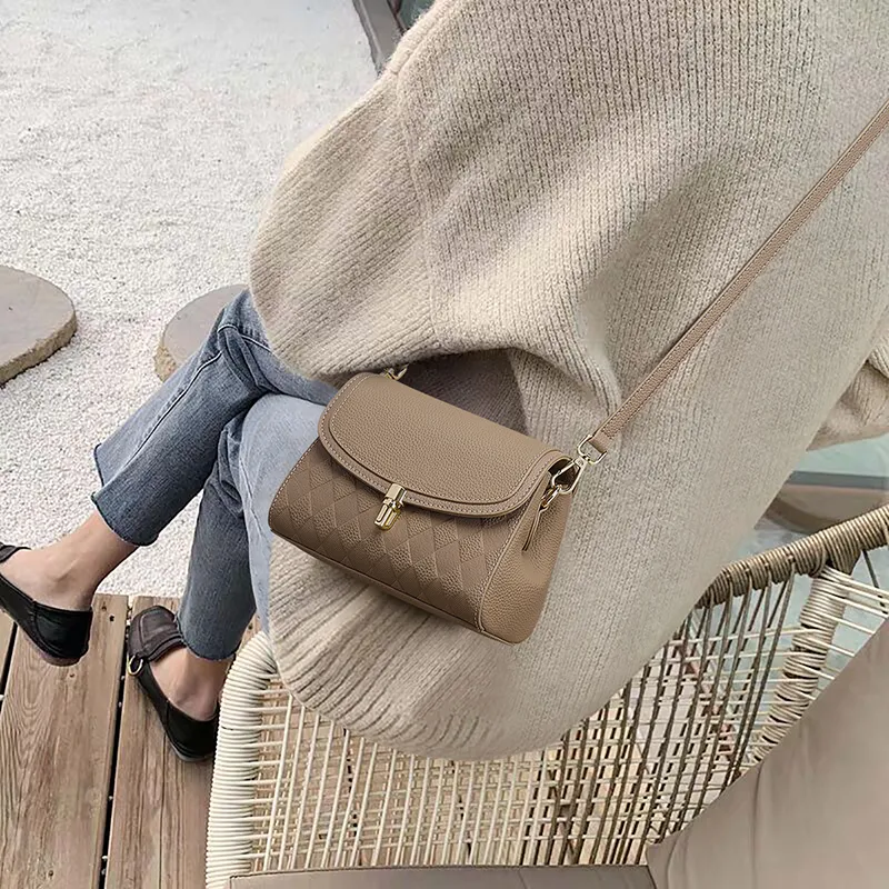 MILLIE'S Cow Leather Crossbody Bag, Shoulder Bag Regular Women's Khaki-1