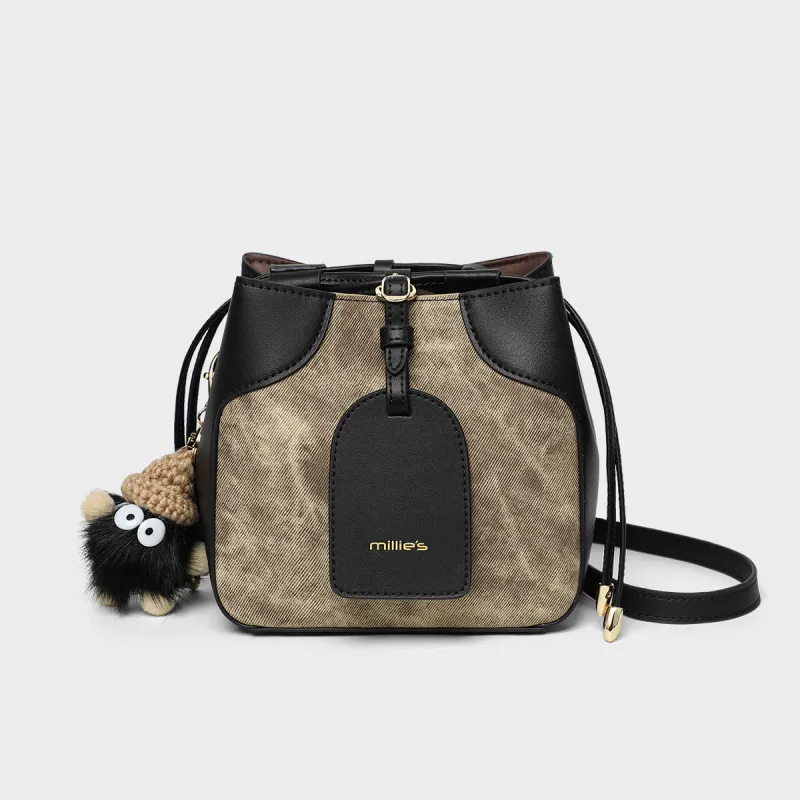MILLIE'S Cow Leather Crossbody Bag, Shoulder Bag Regular Women's Ink Black-2