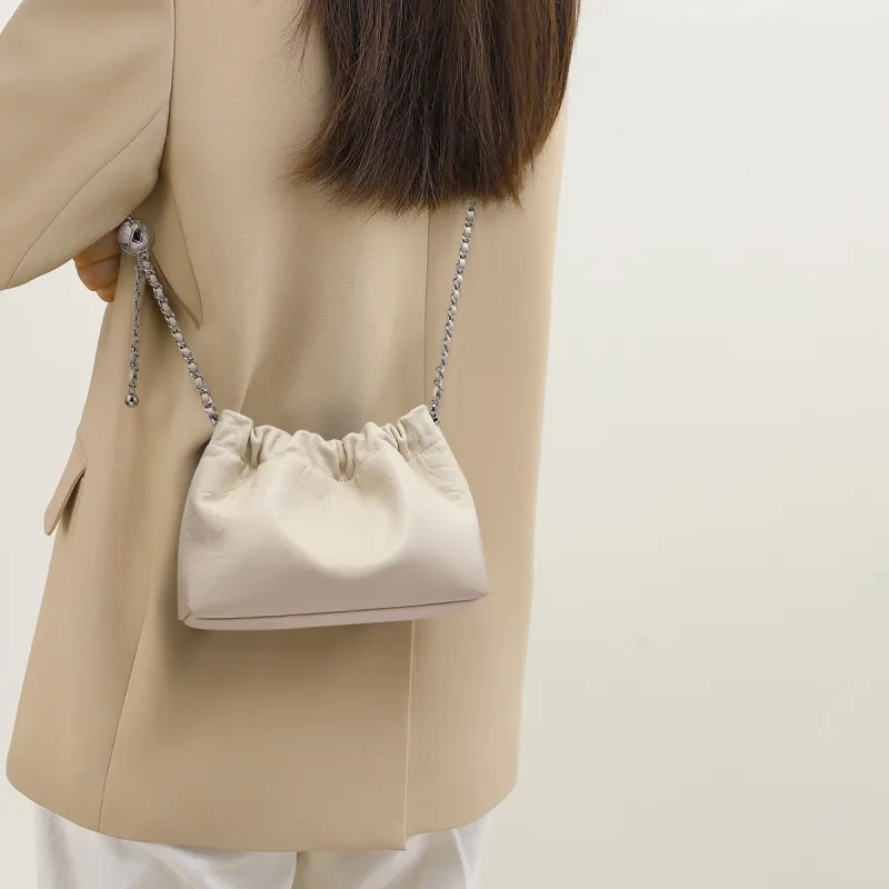 MILLIE'S Cow Leather Patchwork Synthetic Leather Shoulder Bag Crossbody Bag Regular Women's Silver/Ecru-6