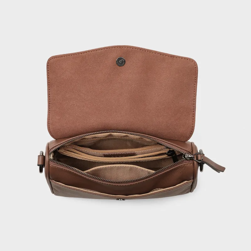 MILLIE'S Cow Leather Underarm Shoulder Bag, Crossbody Bag, Pillow Bag Women's Chocolates-5