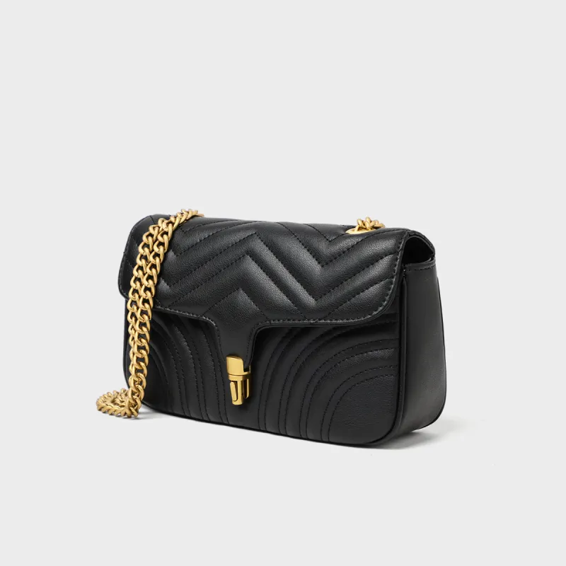 MILLIE'S Cow Leather Underarm Shoulder Bag, Crossbody Small Square Bag Regular Women's Black-3