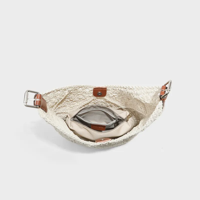 MILLIE'S Fabric Shoulder Bag Regular Women's Ecru-4