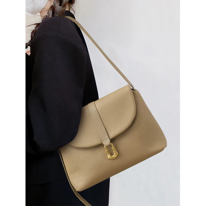 MILLIE'S Cow Leather Crossbody Bag, Shoulder Bag, Messenger Bag Regular Women's Khaki-1
