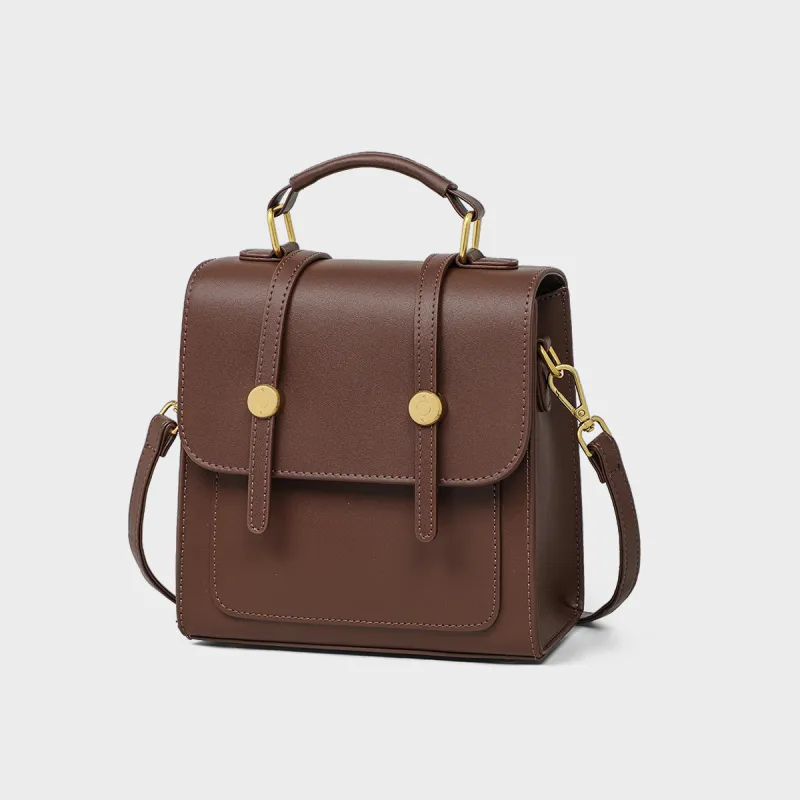 MILLIE'S Synthetic Leather Satchel Bag Backpack Regular Women's Coffee-2