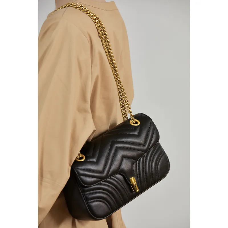 MILLIE'S Cow Leather Underarm Shoulder Bag, Crossbody Small Square Bag Regular Women's Black-1