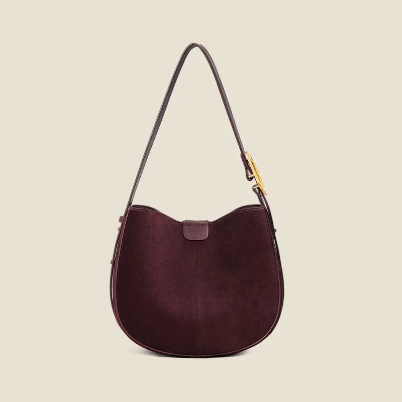 MILLIE'S Cow Leather Crossbody Bag Shoulder Bag Saddle Bag Regular Women's Coffee/Burgundy-10