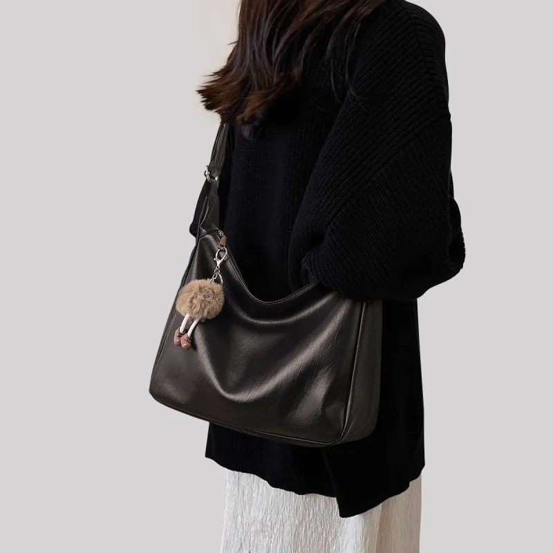 MILLIE'S Synthetic Leather Shoulder Bag Crossbody Bag Hobo Bag Regular Women's Coffee/Black-12
