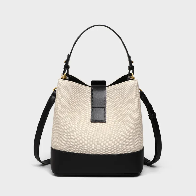 MILLIE'S Synthetic Leather One Shoulder Handbag Regular Women's Brown & White/Black & White-10