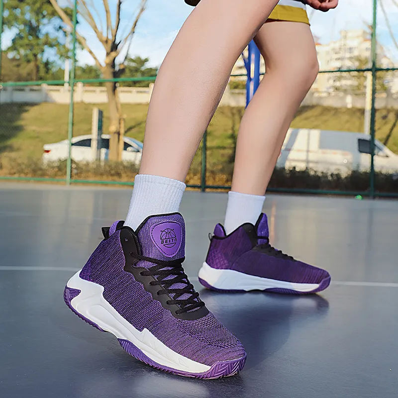 Beta Cushioned Slip-Resistant Breathable High-Top Basketball Shoes Unisex-12