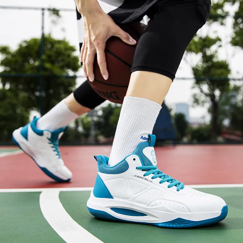 Beta Cushioned Wear-Resistant Coverage Support Mid-Top Basketball Shoes Men's-42
