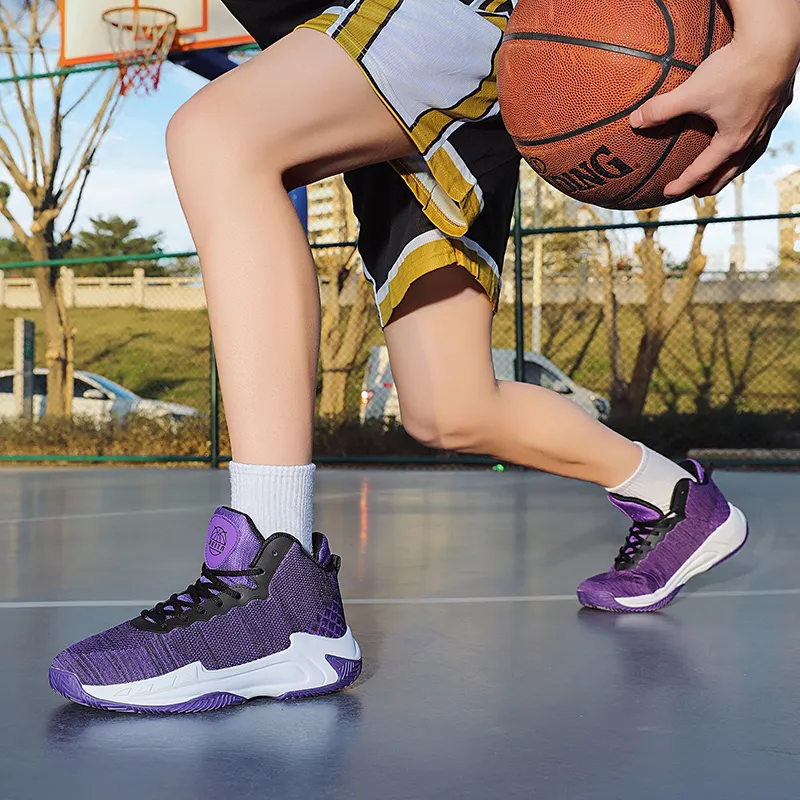 Beta Cushioned Slip-Resistant Breathable High-Top Basketball Shoes Unisex-13