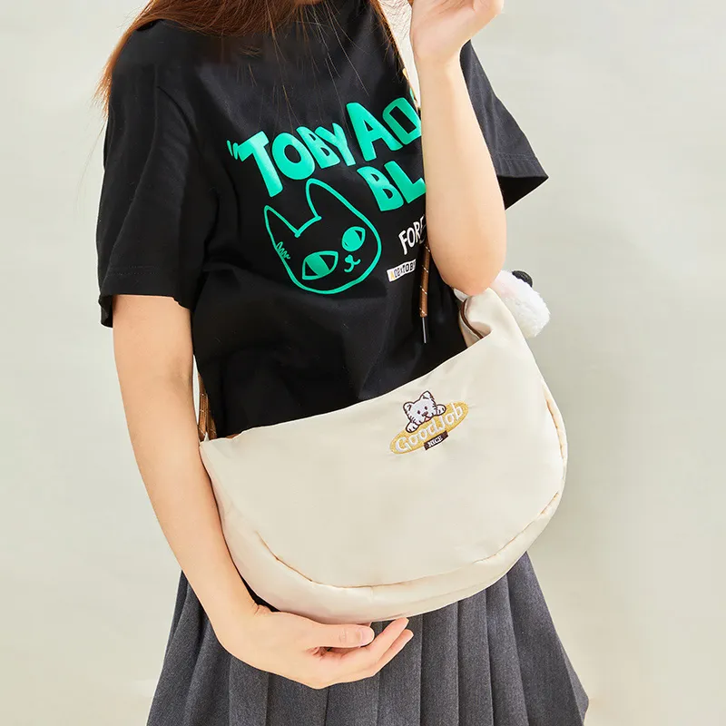 The Green Party Polyester Crossbody Bag Unisex Khaki/Light Cyan-2