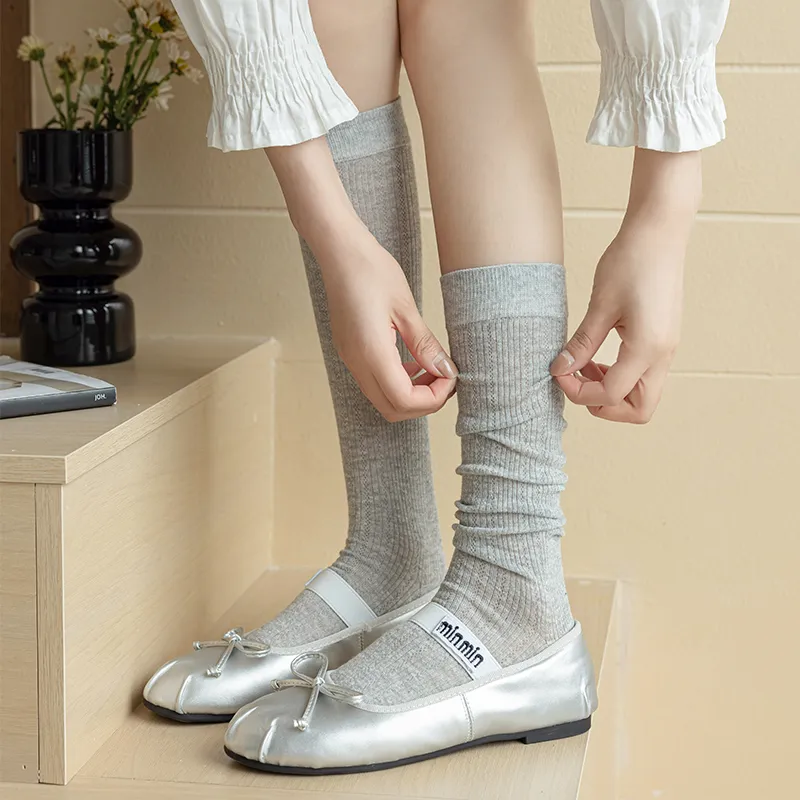 AOKANG Knee High Socks Women's Combo Set-2