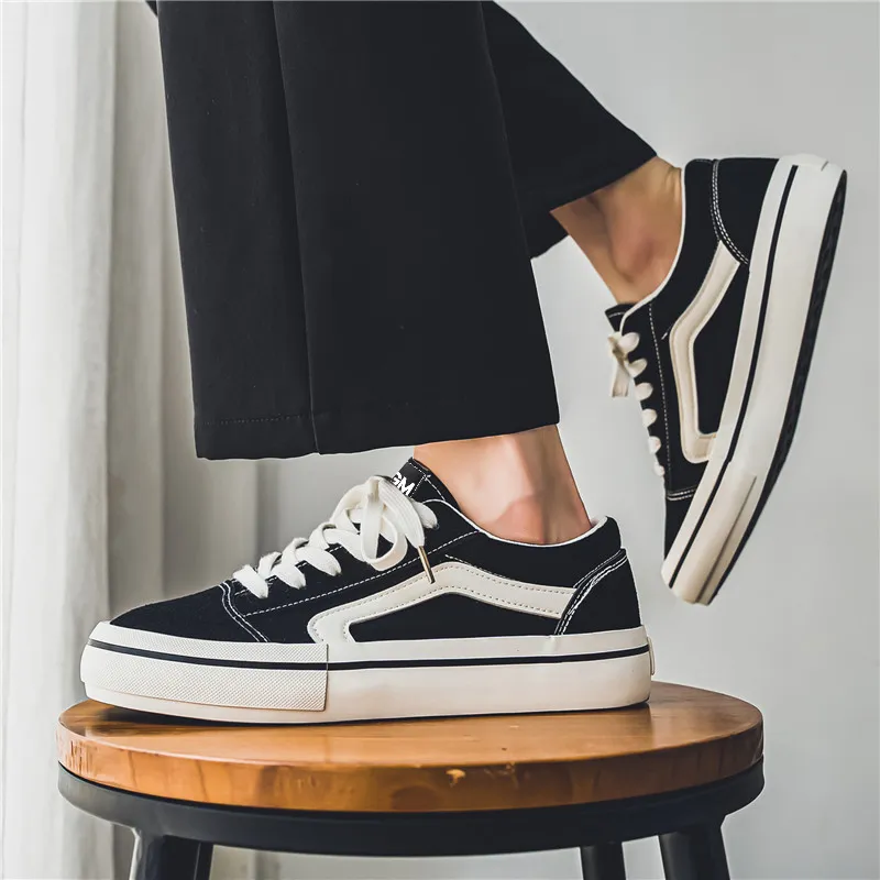 OUGLEMEN Coverage Abrasion Resistant Lightweight Breathable Slip Resistant Low Top Skateboard Shoes Men's Box-4