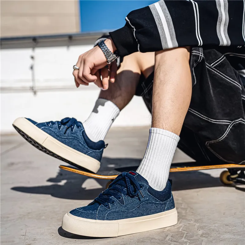 OUGLEMEN Non slip Lightweight Low Top Skateboard Shoes Men's-8