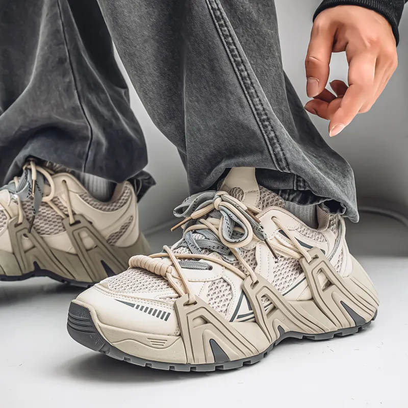 OUGLEMEN Low Top Chunky Sneakers Men's-13