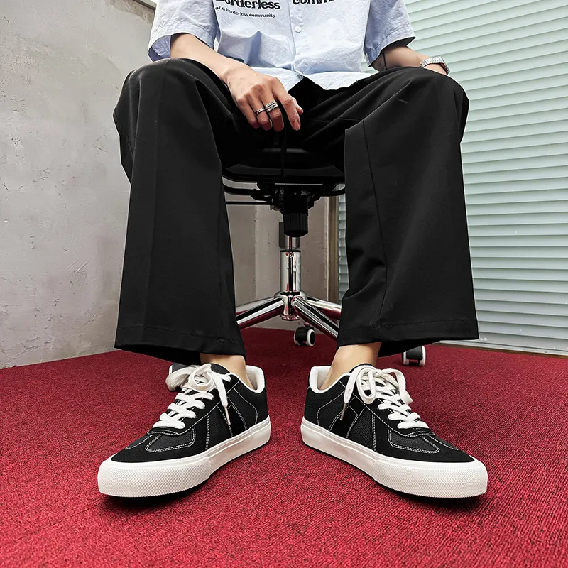 OUGLEMEN Coverage Slip Resistant Height Increasing Lightweight Low Top Skateboard Shoes Men's-4