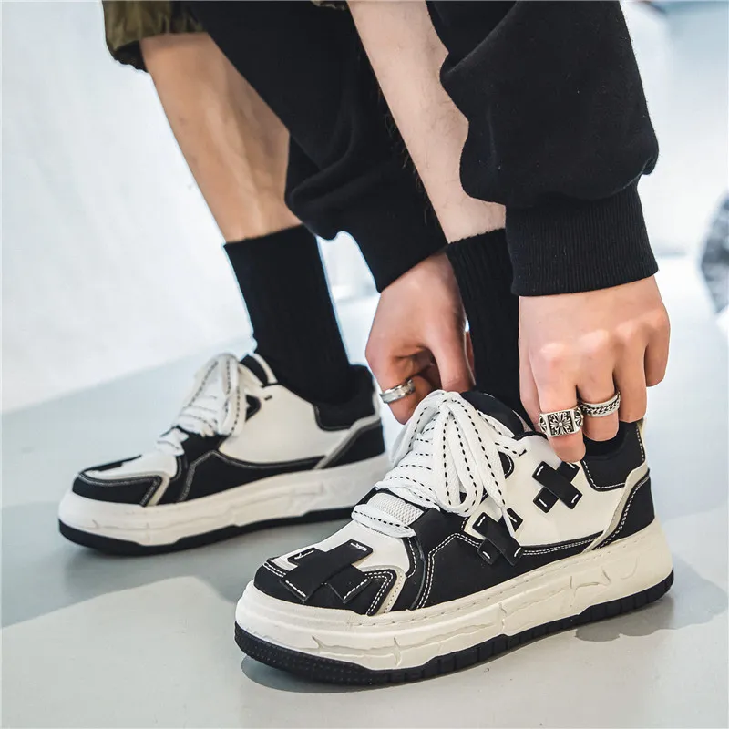 OUGLEMEN Coverage Slip Resistant, Abrasion Resistant, Height Increasing Low Top Skateboard Shoes Men's Box-7