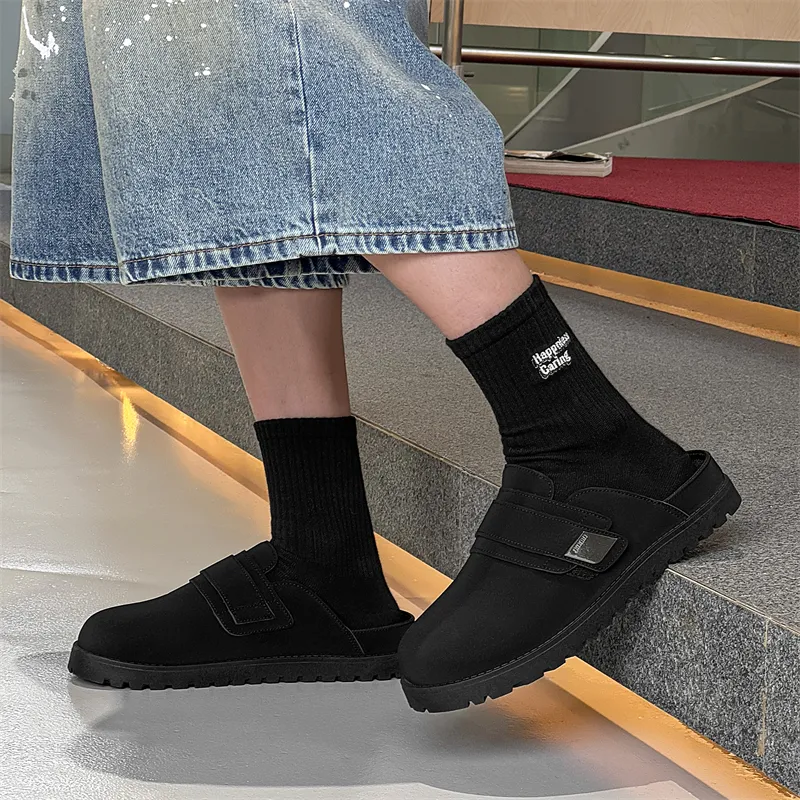 OUGLEMEN Quiet, Odor Resistant, Slip Resistant, Antibacterial Closed Toe Slippers Men's Box Included-3