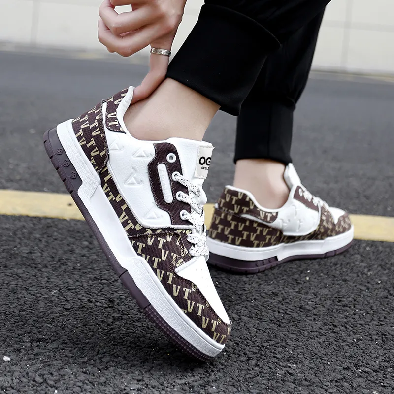 OUGLEMEN Slip Resistant And Abrasion Resistant Coverage Low Top Casual Shoes Unisex Box-14
