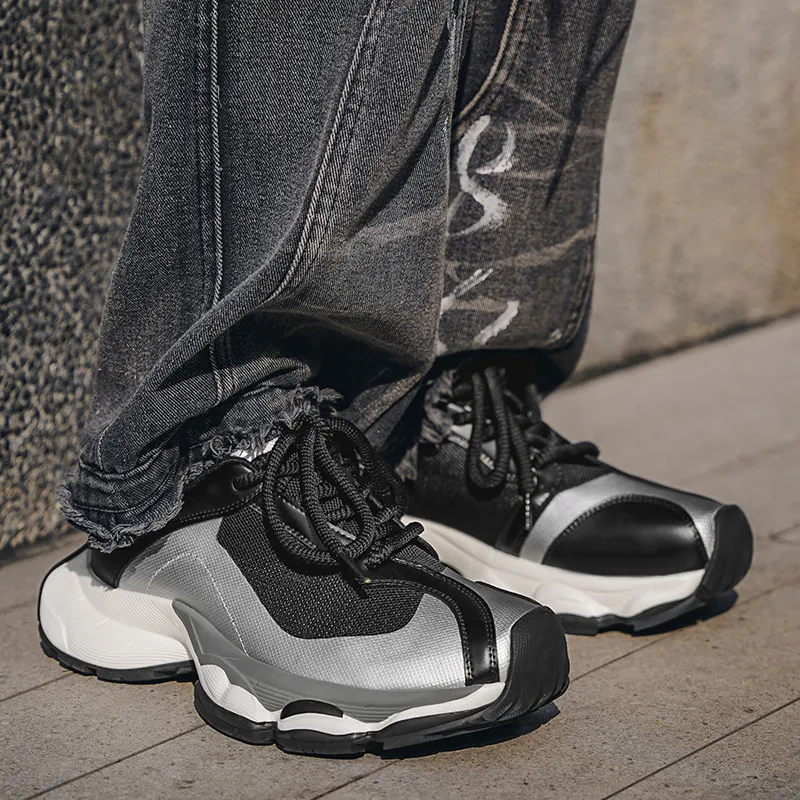 OUGLEMEN Slip Resistant, Abrasion Resistant, Coverage Height Increasing Low Top Casual Shoes Men's-14