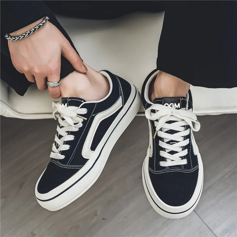OUGLEMEN Coverage Abrasion Resistant Lightweight Breathable Slip Resistant Low Top Skateboard Shoes Men's Box-2