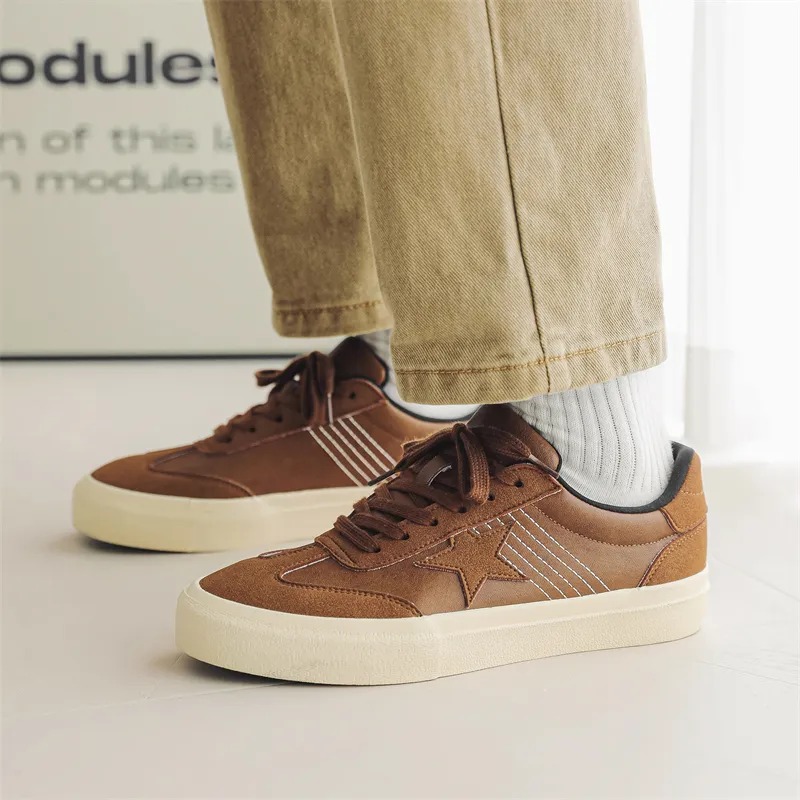 OUGLEMEN Slip Resistant Cushioning Impact Resistance Abrasion Resistant Low Top Skateboard Shoes Men's Box-14