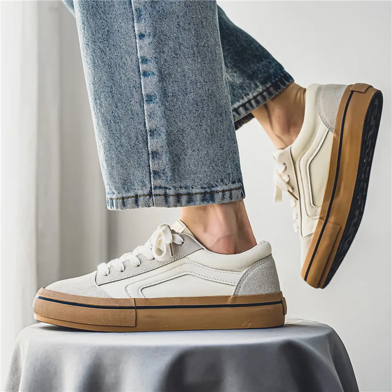 OUGLEMEN Coverage Abrasion Resistant Lightweight Breathable Slip Resistant Low Top Skateboard Shoes Men's Box-14