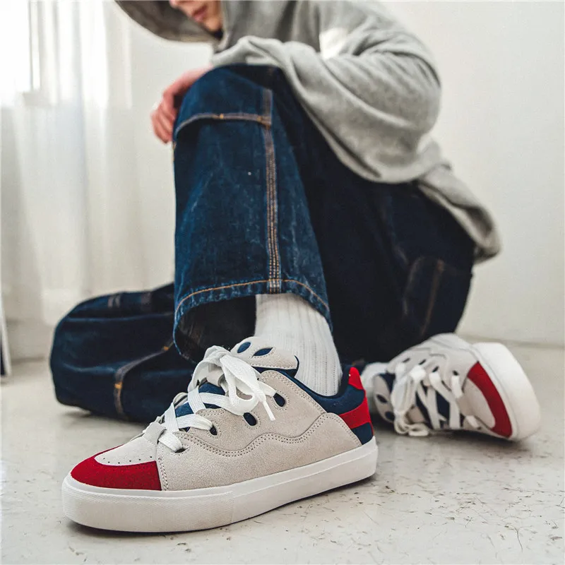 OUGLEMEN Slip-Resistant Cushioning Abrasion-Resistant Low-Top Skateboard Shoes Unisex Box-8