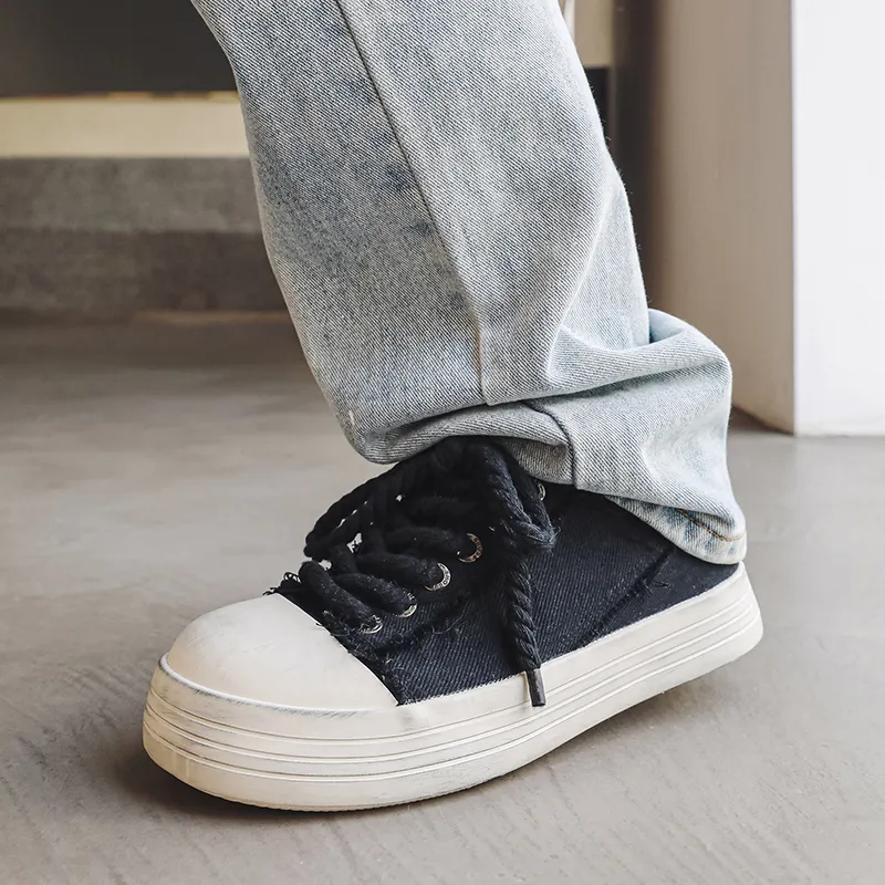 OUGLEMEN Cushioning, Impact Resistant, Abrasion Resistant, Slip Resistant Low Top Canvas Shoes Unisex-4