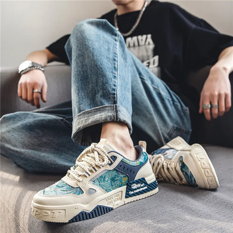 OUGLEMEN Cushioning Impact Resistance Wear Resistant Slip Resistant Skateboard Shoes Men's-1