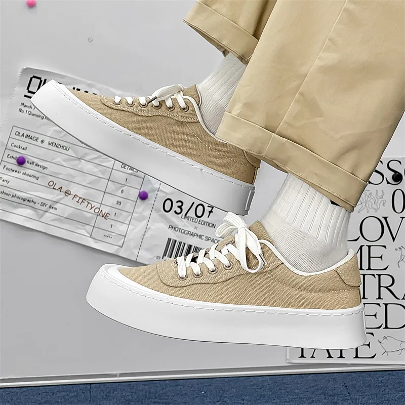 OUGLEMEN Low Top Canvas Shoes Men's Box Included-8