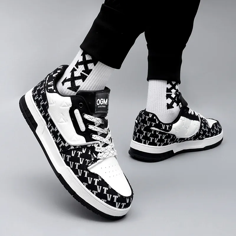OUGLEMEN Slip Resistant And Abrasion Resistant Coverage Low Top Casual Shoes Unisex Box-4