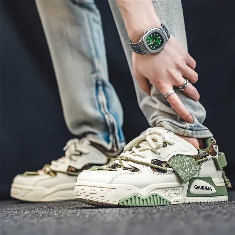 OUGLEMEN Slip Resistant Cushioning Impact Resistance Abrasion Resistant Low Top Skateboard Shoes Men's-7