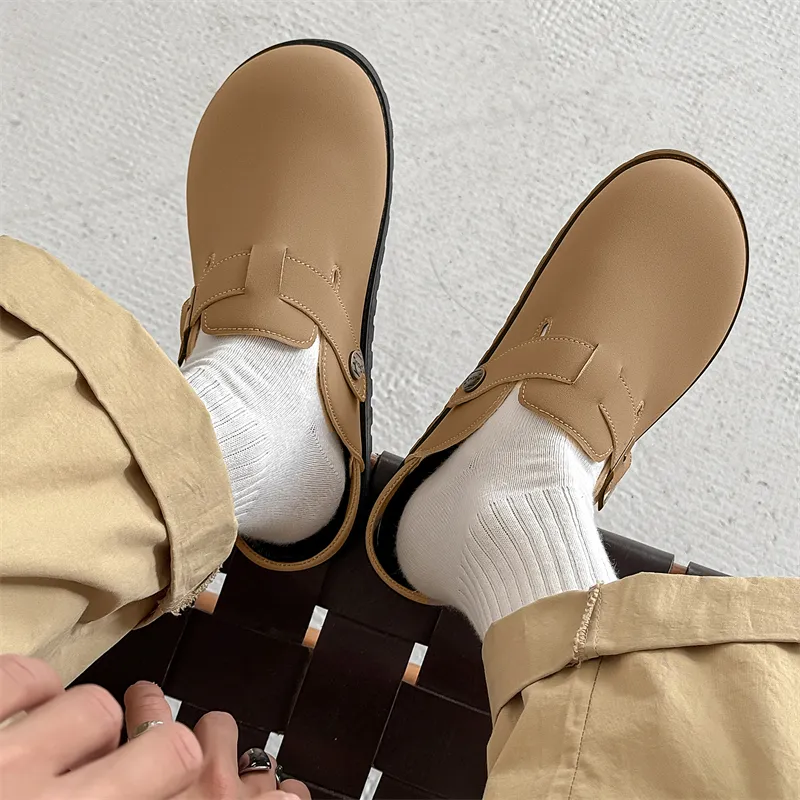 OUGLEMEN Rubber Sole Quiet, Odor Resistant, Slip Resistant Closed Toe Slippers Men's Box Included-12