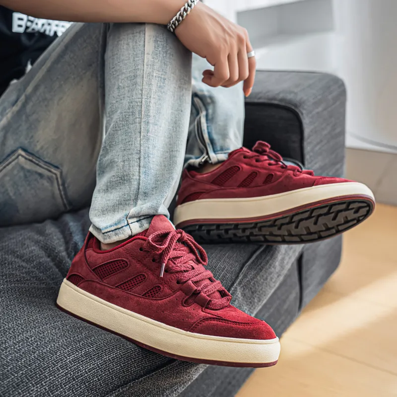 OUGLEMEN Abrasion Resistant, Lightweight, And Breathable Low Top Skateboard Shoes Men's Box Included-14