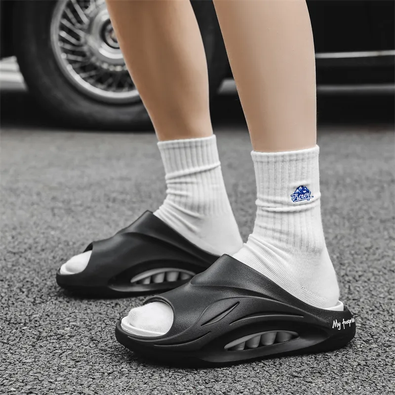 OUGLEMEN Slip Resistant Odor Resistant Slide Slippers Unisex-14