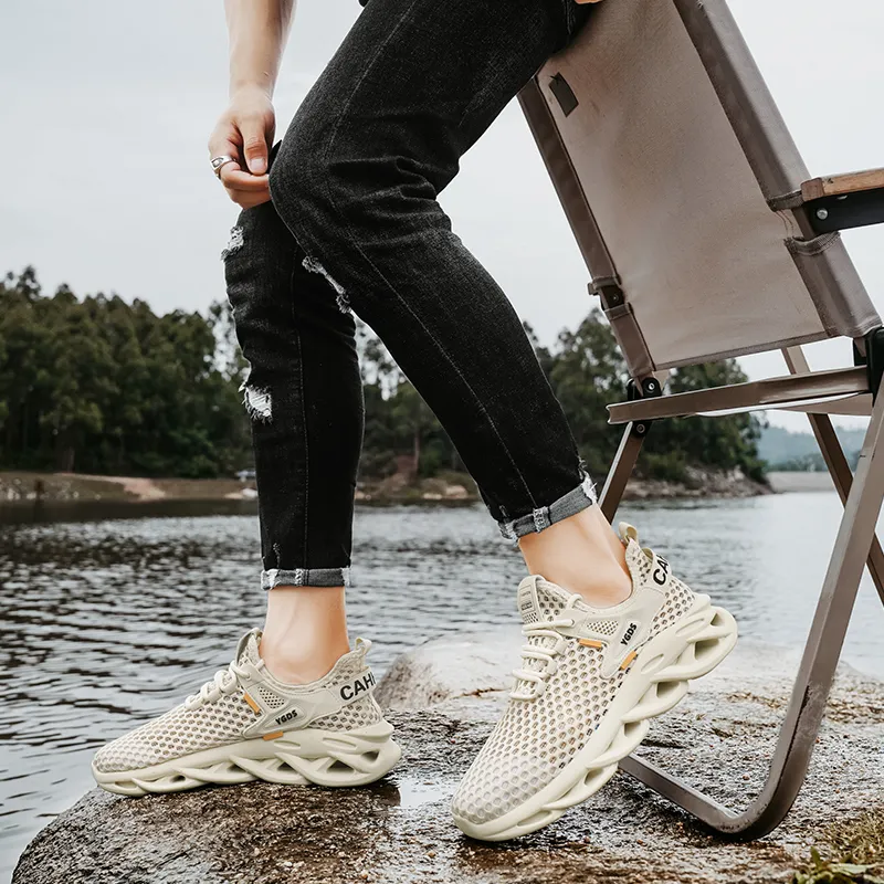 OUGLEMEN Slip Resistant, Abrasion Resistant, Coverage Height Increasing Low Top Casual Shoes Men's Box-14